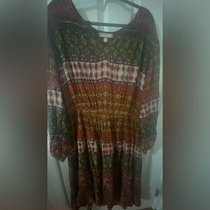 Woman Within Multicolor Patterned dress